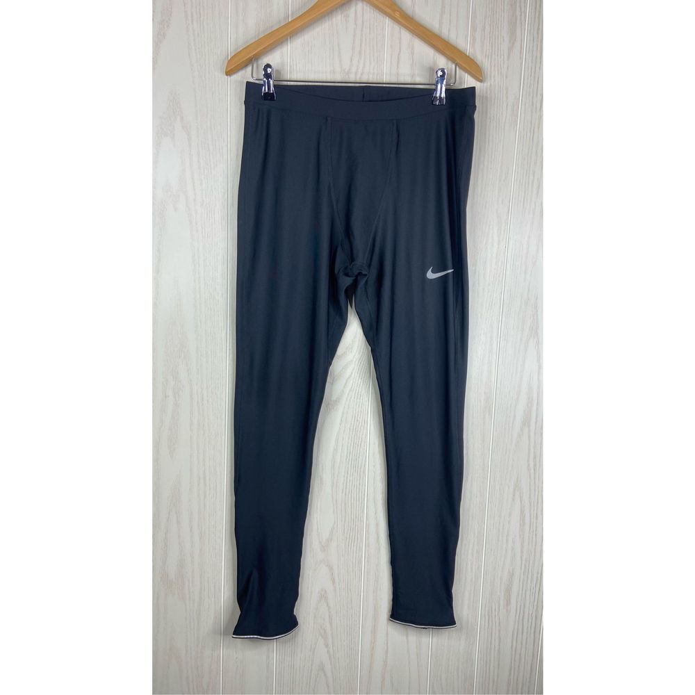 Nike Men's Power Running Tights Black Dri-Fit Ankle Zipper Size 2XL